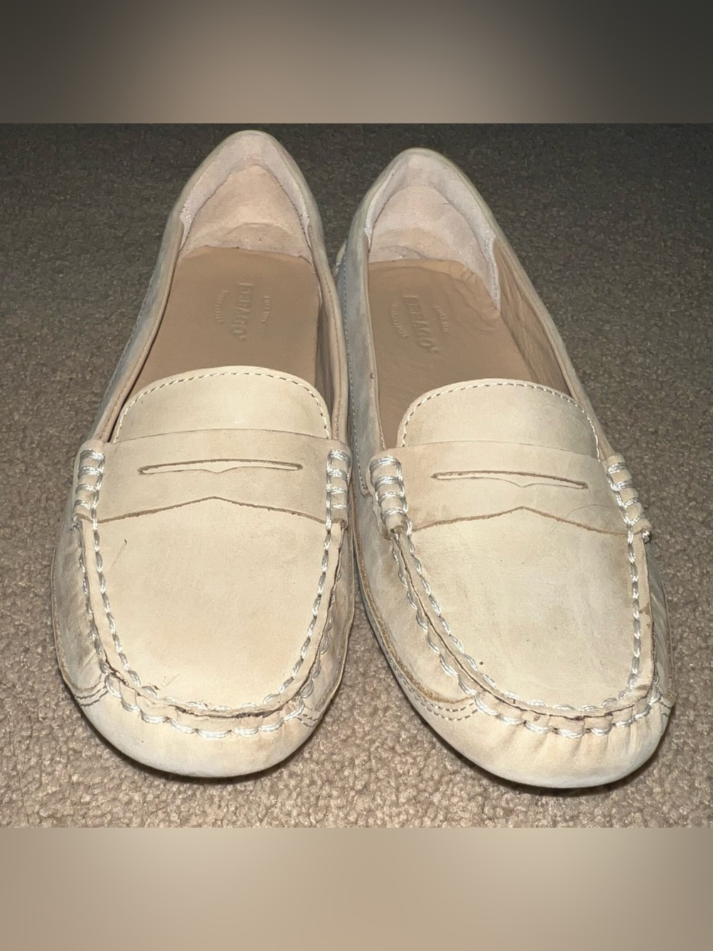 Women’s Sebago Kedge Penny Loafer Nubuck Leather Driver Moccasins – 7.5 Taupe - Picture 2 of 13